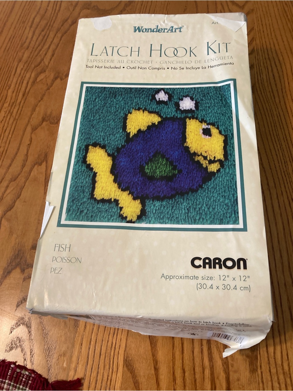 Caron Latch Hook Kit - Yellow, Blue & Green Fish Design